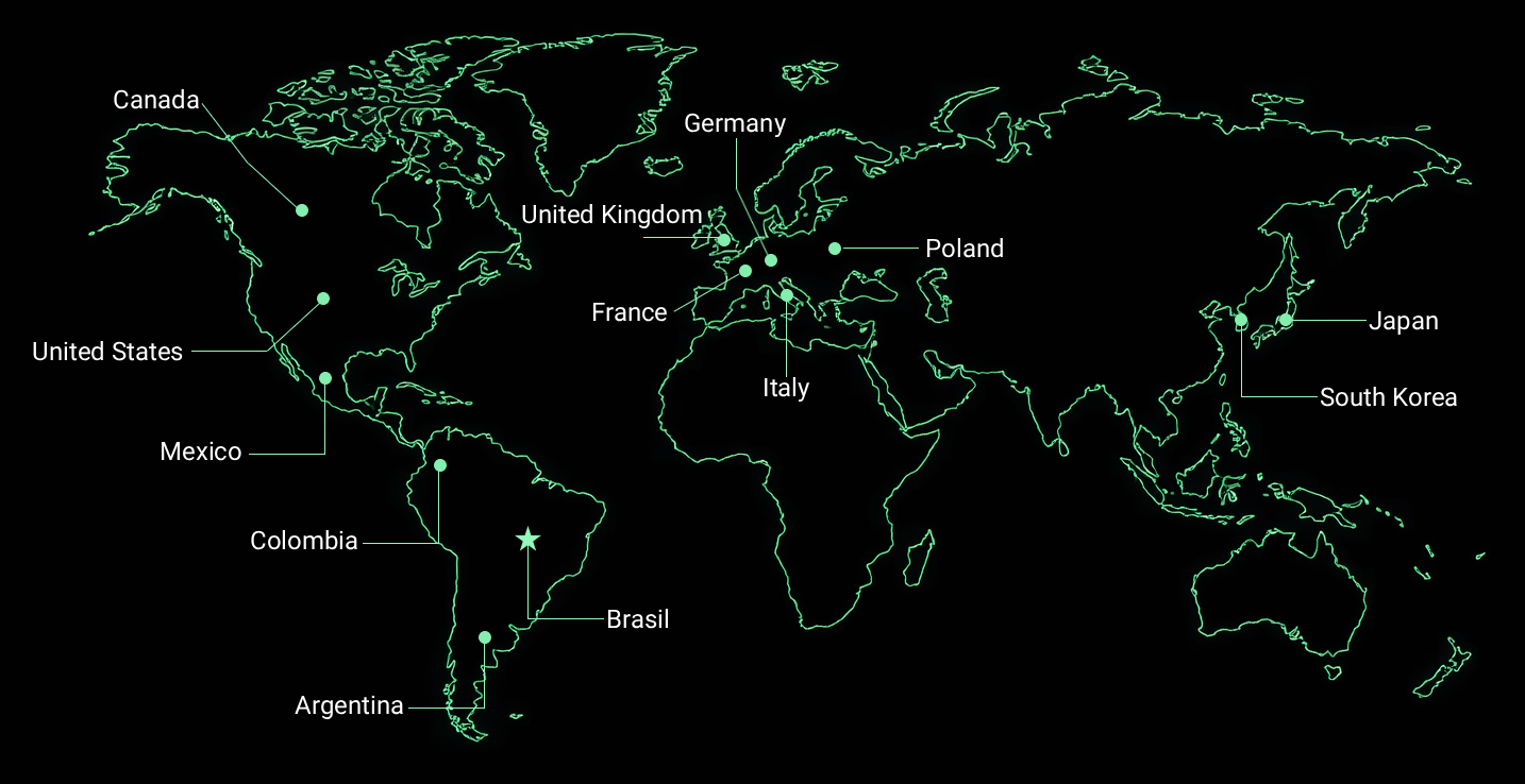 Map showing Oxitec's international presence